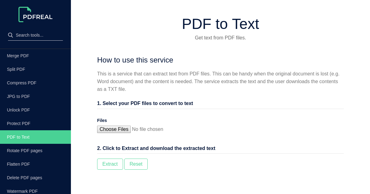 export pdf to text