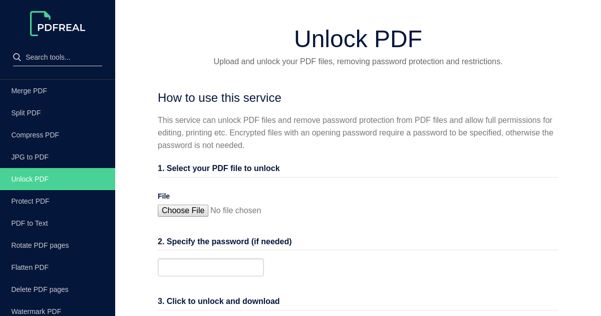 PDF Real  Unlock Your Secured PDF Document File Online